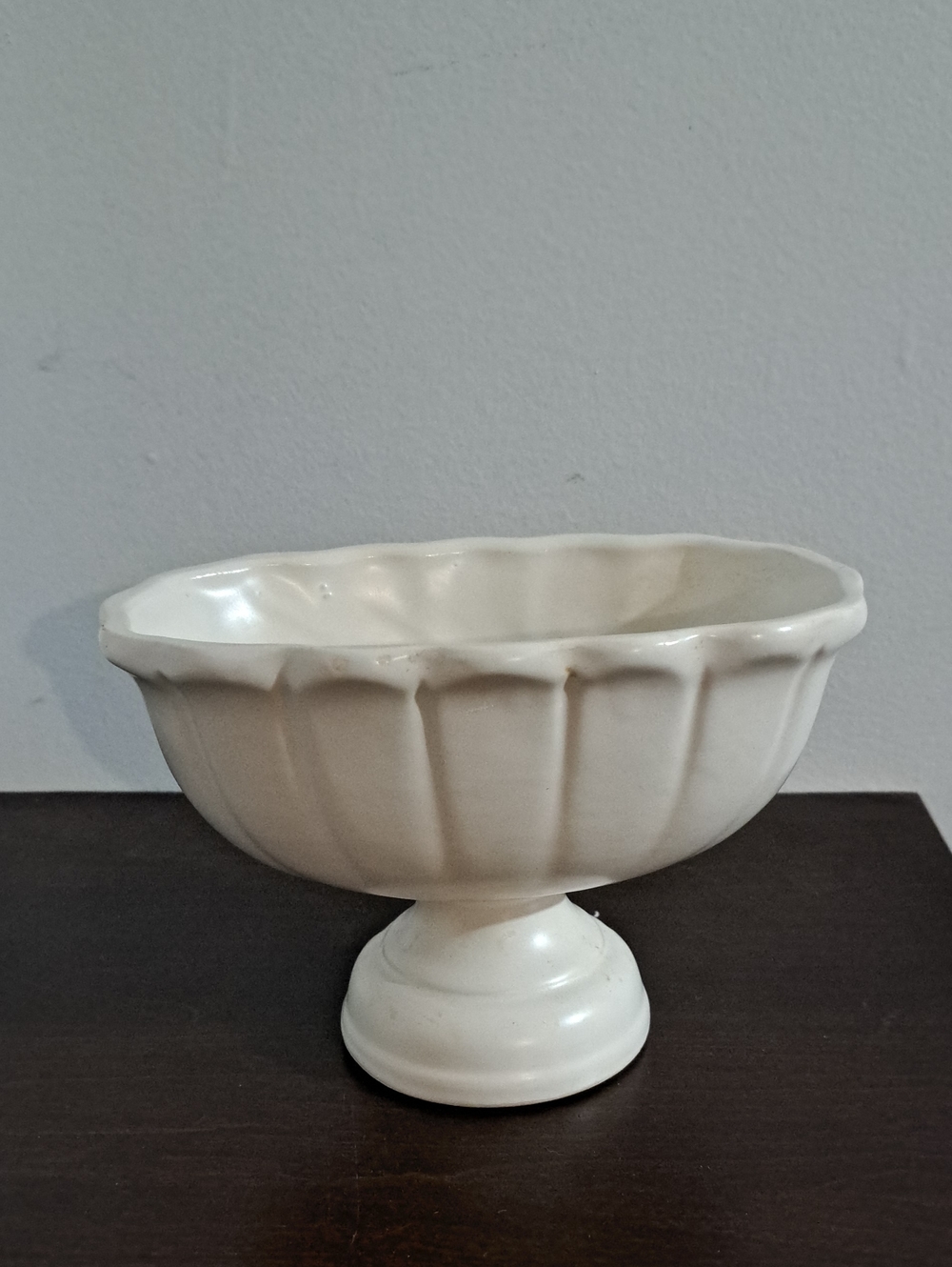 Ceramic Pedestal Bowl - White